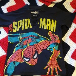 Ladies Front laced Spiderman Shirt